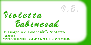 violetta babincsak business card